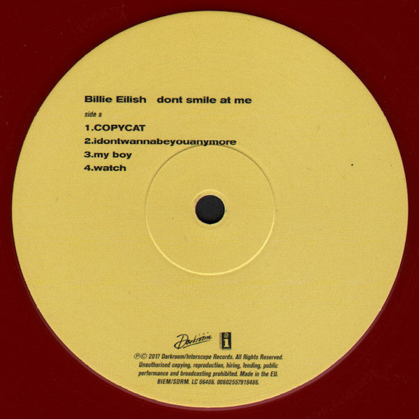 Billie Eilish : Dont Smile At Me (12", EP, Red)