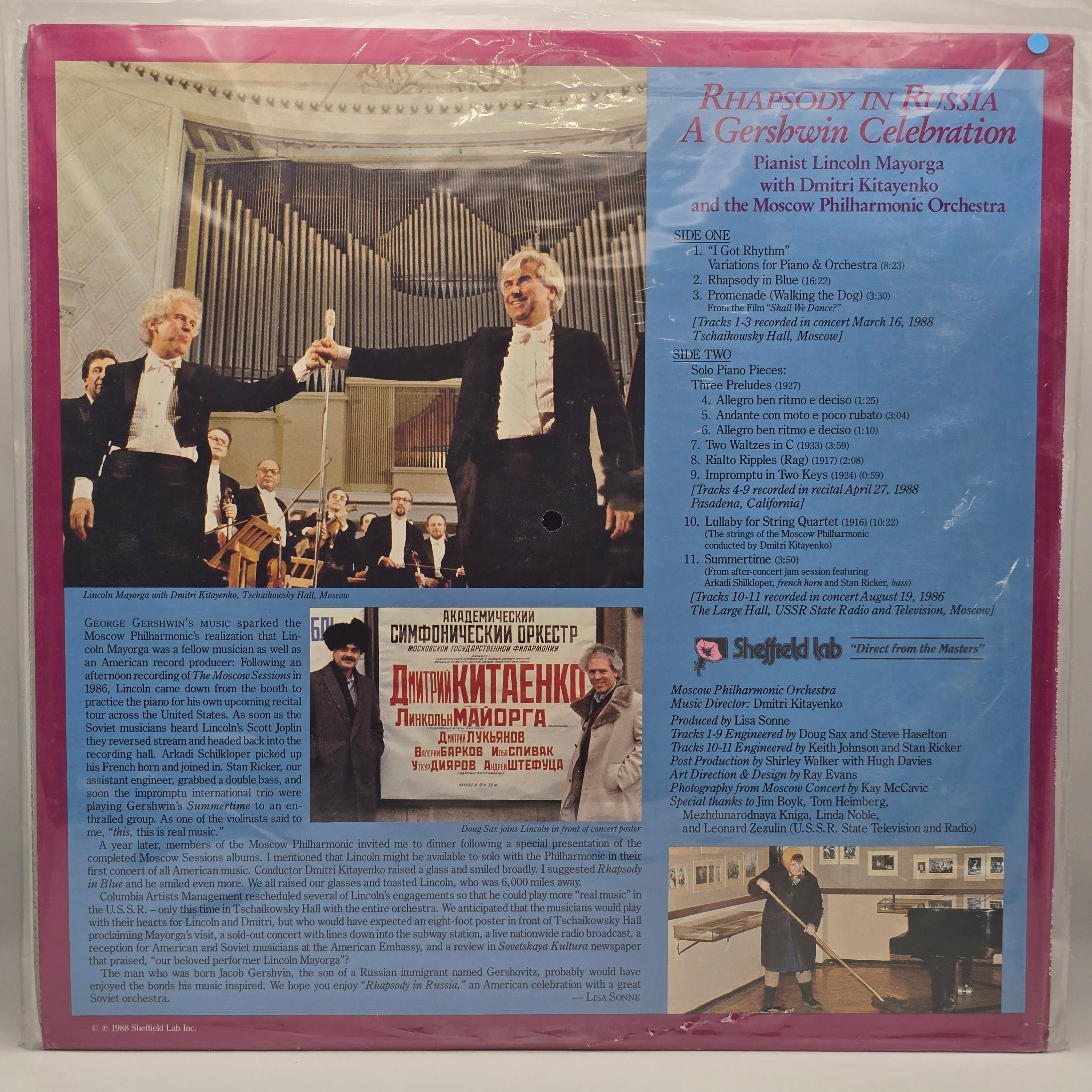 Lincoln Mayorga With Dimitrij Kitaenko And The Moscow Philharmonic Orchestra - Rhapsody In Russia, A Gershwin Celebration (LP)