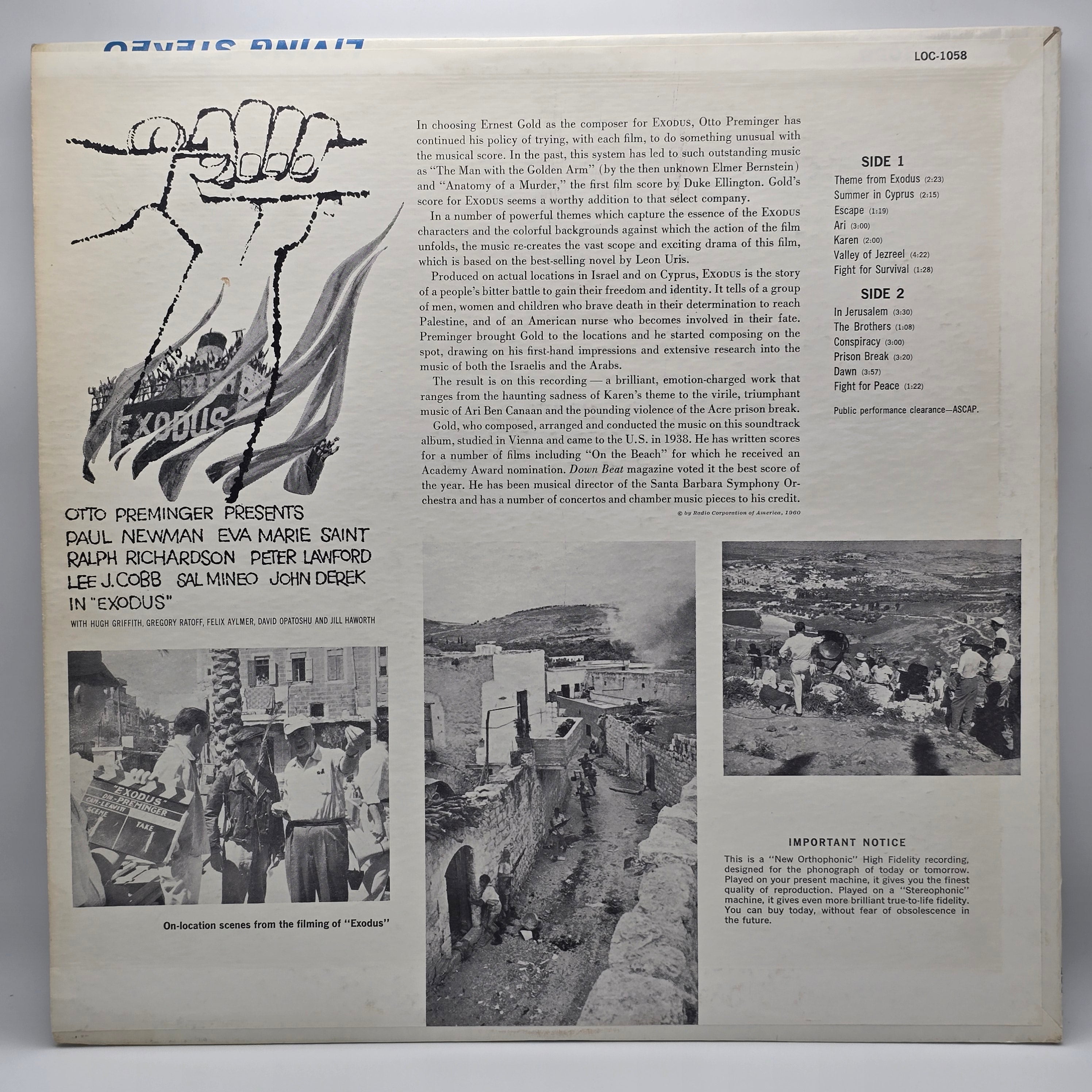 Ernest Gold - Exodus - An Original Soundtrack Recording (LP) (Very Good Plus (VG+))