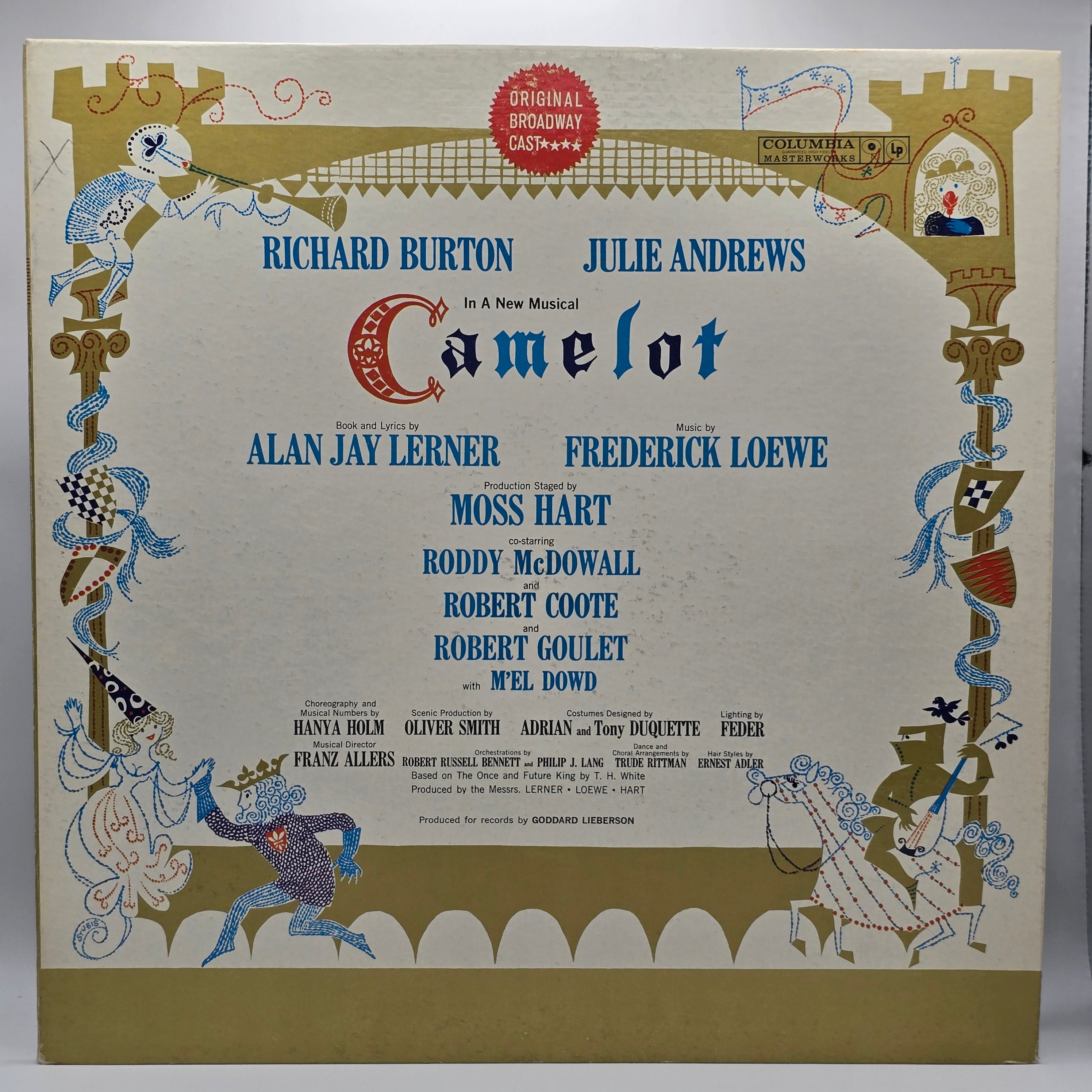 Alan Jay Lerner, Frederick Loewe / Julie Andrews, Richard Burton  - Camelot (Original Broadway Cast Recording) (LP) (Very Good (VG))