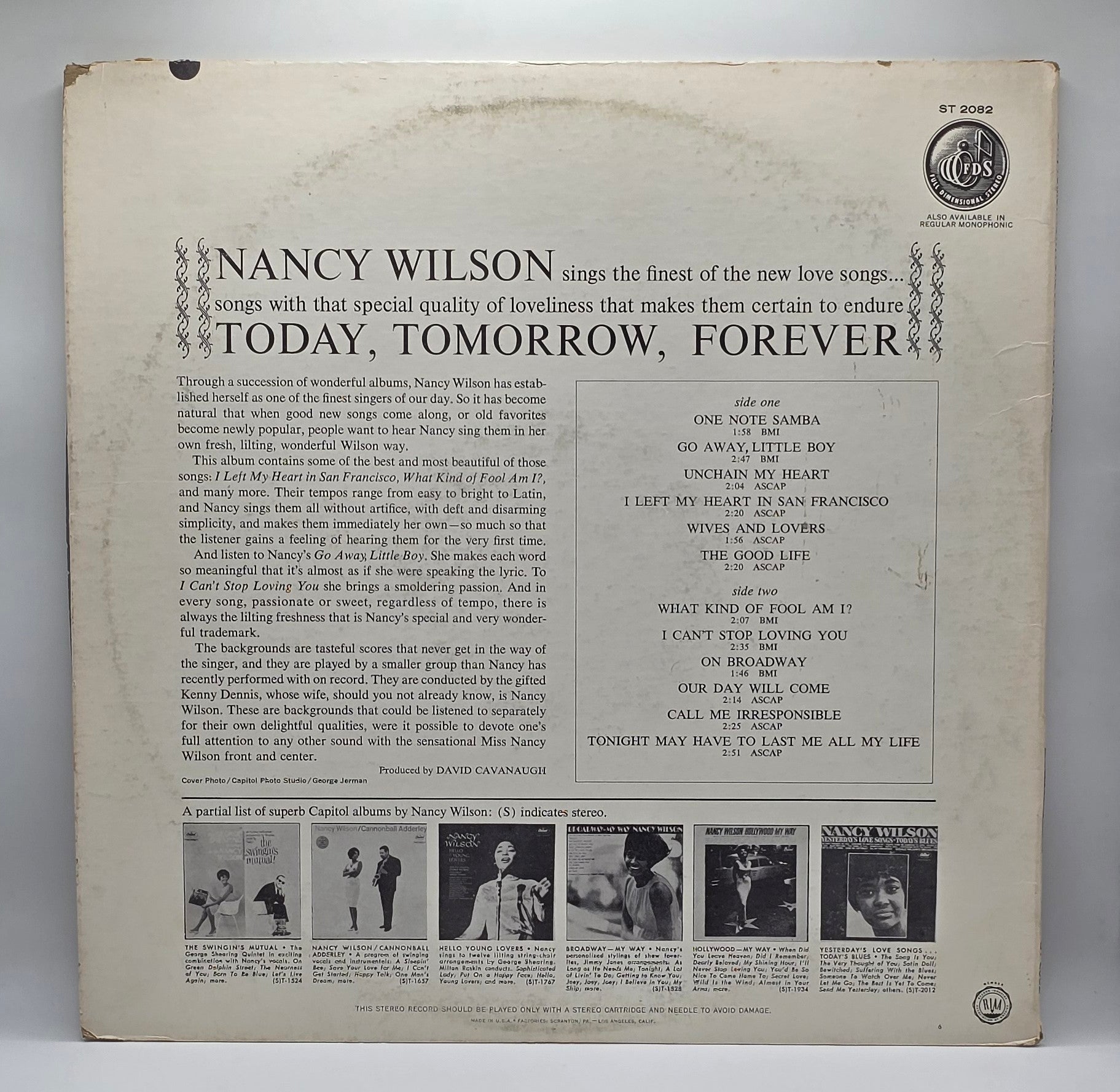 Nancy Wilson - Today, Tomorrow, Forever (LP) (Very Good Plus (VG+))
