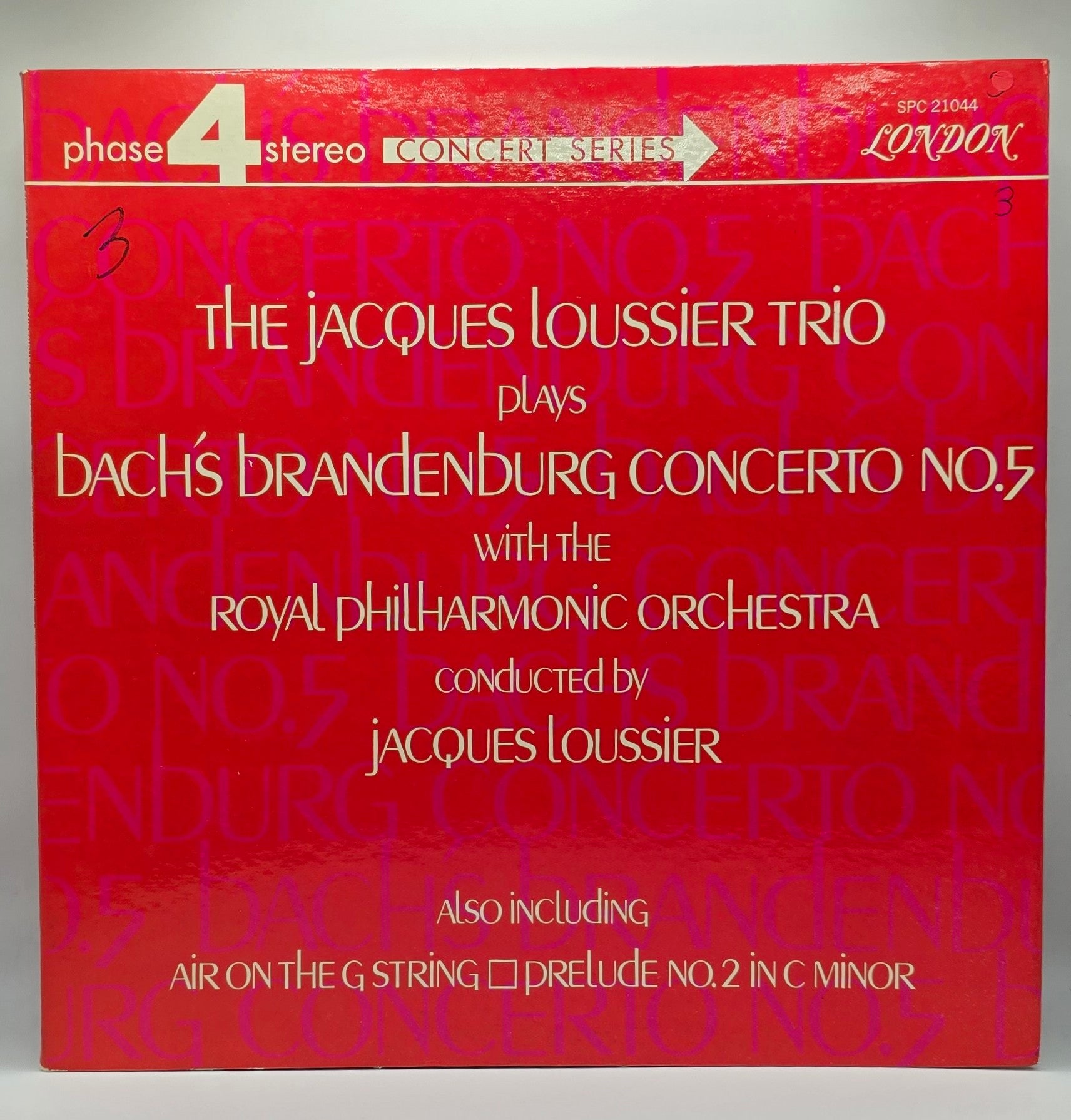 Bach* - The Jacques Loussier Trio* With The Royal Philharmonic Orchestra Conducted By Jacques Loussier - Brandenburg Concerto No. 5 - Also Including: Air On The G String ▢ Prelude No. 2 In C Minor (LP) (Very Good Plus (VG+))