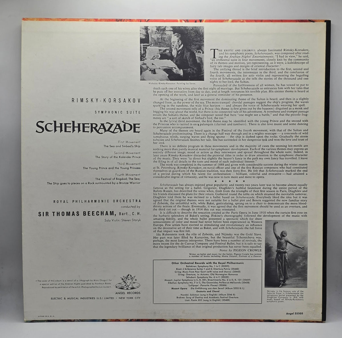 Rimsky-Korsakov*, Sir Thomas Beecham Bart., C.H.*, Royal Philharmonic Orchestra - Scheherazade (LP) (Near Mint (NM or M-))