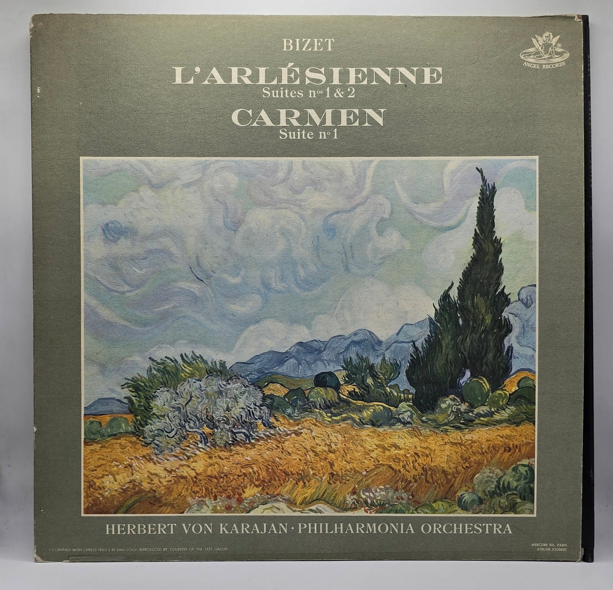 Bizet*, Herbert Von Karajan, Philharmonia Orchestra - L'Arlesienne Suite Nos. 1 & 2 / Carmen Suite No. 1 (LP) (Very Good Plus (VG+))
