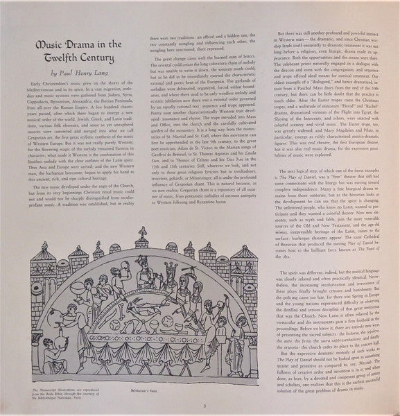 New York Pro Musica, Noah Greenberg : The Play Of Daniel (A Twelfth Century Musical Drama) (LP, Album, Mono, Gat)