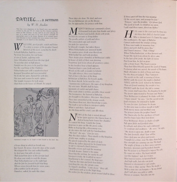 New York Pro Musica, Noah Greenberg : The Play Of Daniel (A Twelfth Century Musical Drama) (LP, Album, Mono, Gat)